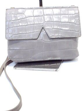 Vince Grey Croc Embossed Crossbody